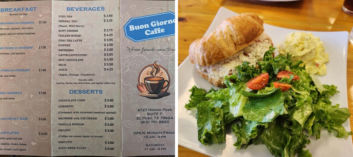 Buon Giorno Caffe Menu