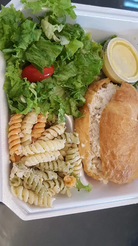 Chicken Salad Sandwich with Tuna Pasta