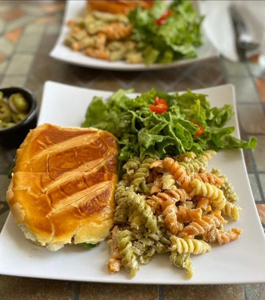 Luca with Pepperoni Added and Side of Jalapeños with Tuna Pasta Salad